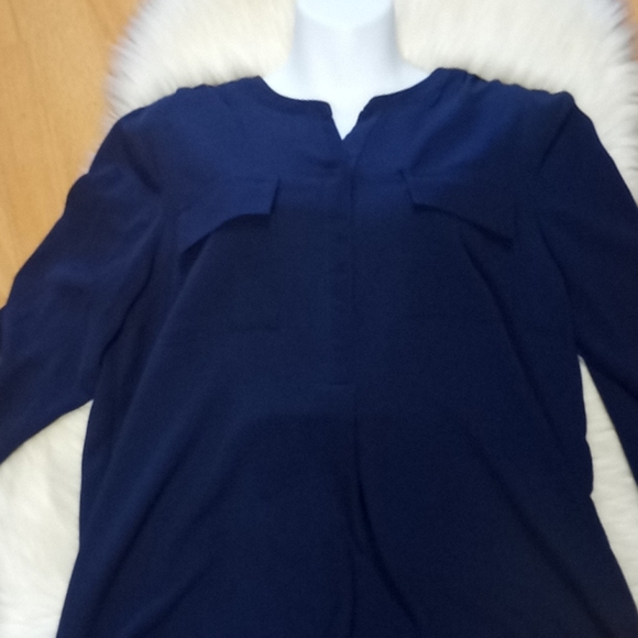 Cathy Navy Crepe Blouse - Picture 12 of 14